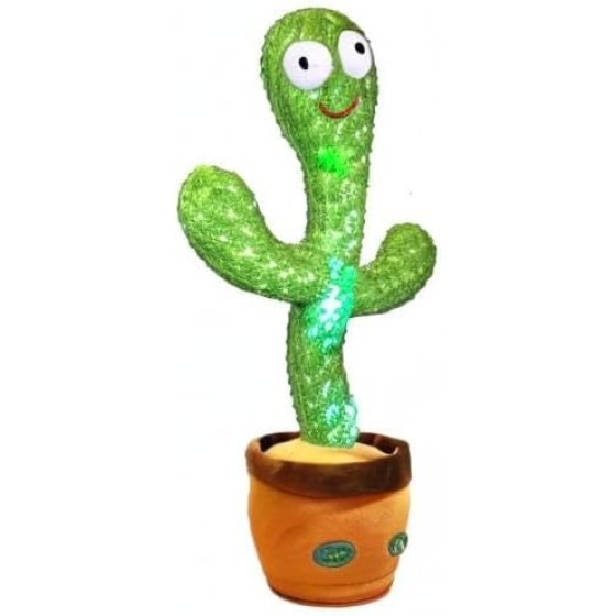 Pbooo Dancing Talking Cactus Mimicking Toy,Talking Repeat Singing Sunny Cactus Toy 120 Pcs Songs for Baby 15S Record Your Sound Sing+Dancing+Recording+LED