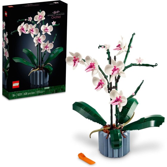 LEGO Botanicals Orchid - Artificial, Fake Indoor Flowers Building Set for Home, Kitchen, Desk Decoration
