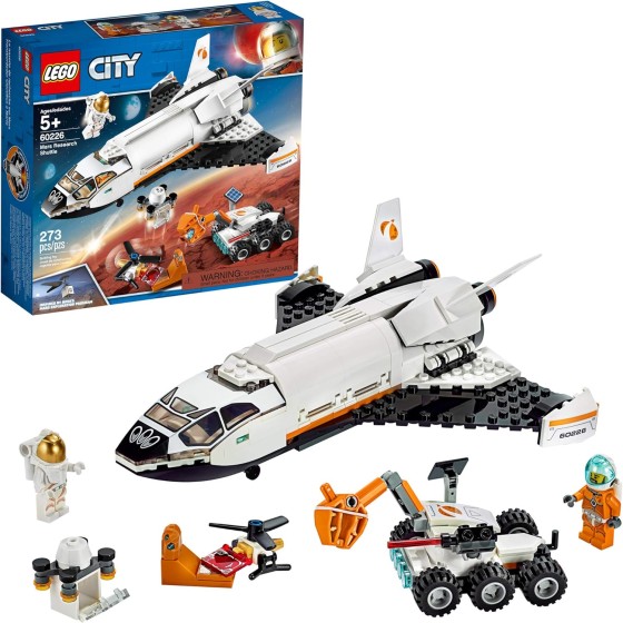 LEGO City Space Mars Research Shuttle 60226 Space Shuttle Toy Building Kit with Mars Rover and Astronaut Minifigures